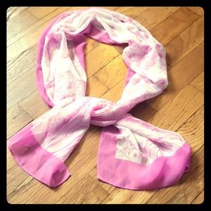 NWOT Pink & White Scarf